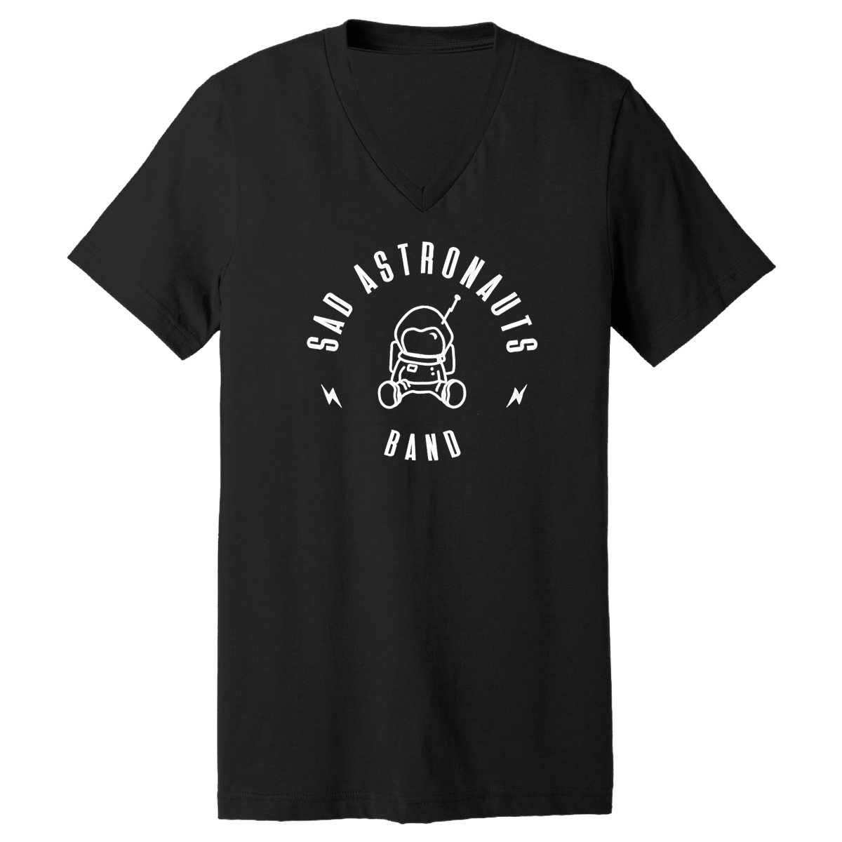 Sad Astronauts Black V Neck Tee